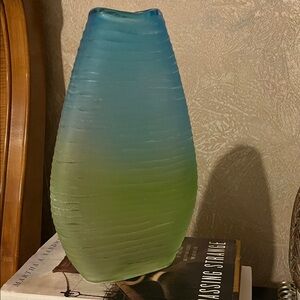 Vintage Blue and Green Ombre Vase